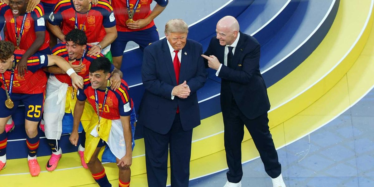 Hot mic catches broadcaster mystified by Trump's World Cup stunt: 'Edit him out of that'