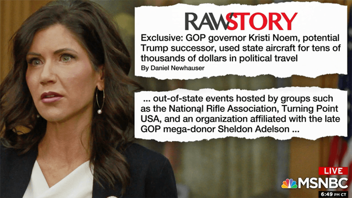 WATCH: Joy Reid covers Kristi Noem's latest scandal after Raw Story exposé