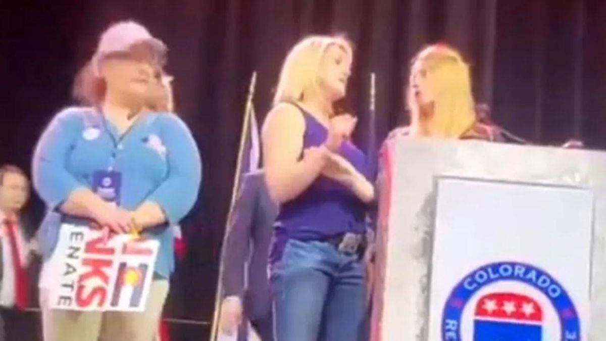 Sparks fly at tumultuous Colorado Republican assembly as GOP candidate threatens chairwoman