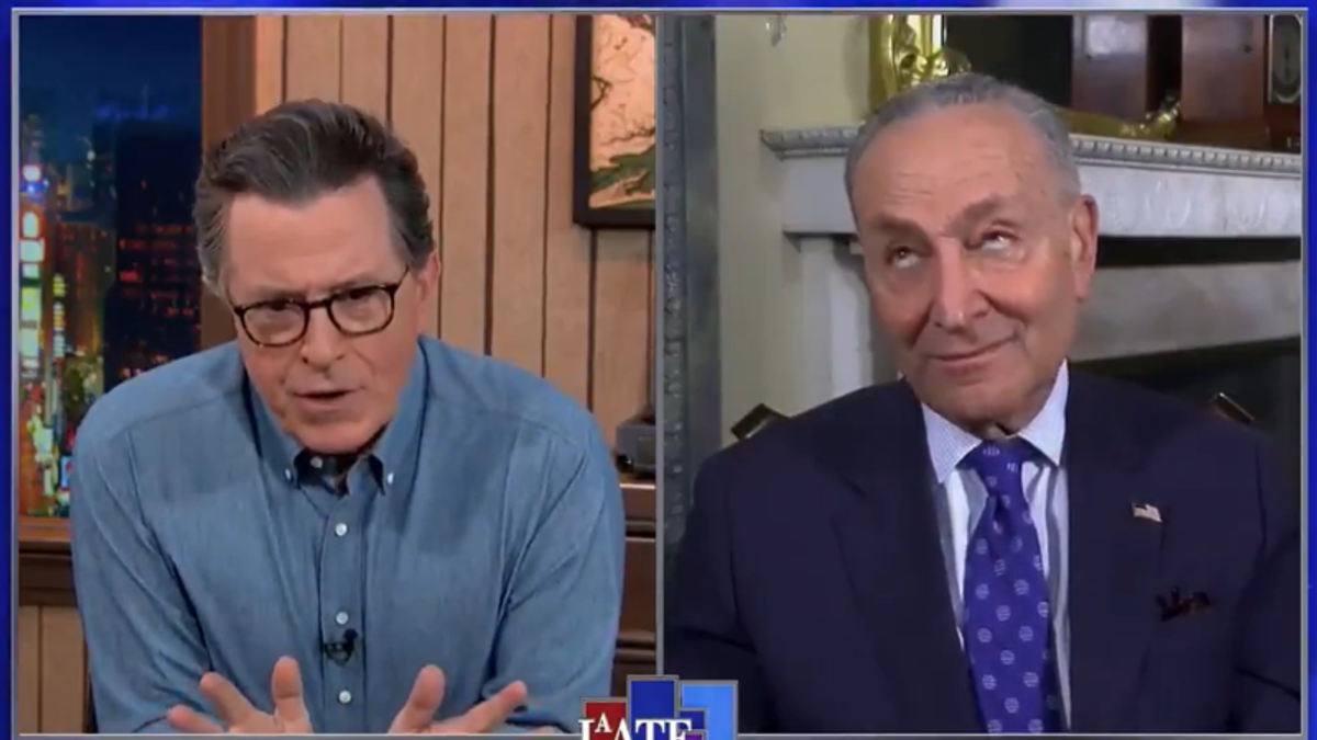 Schumer mocks McConnell's 'empty threat' to break the Senate in devastating Colbert interview