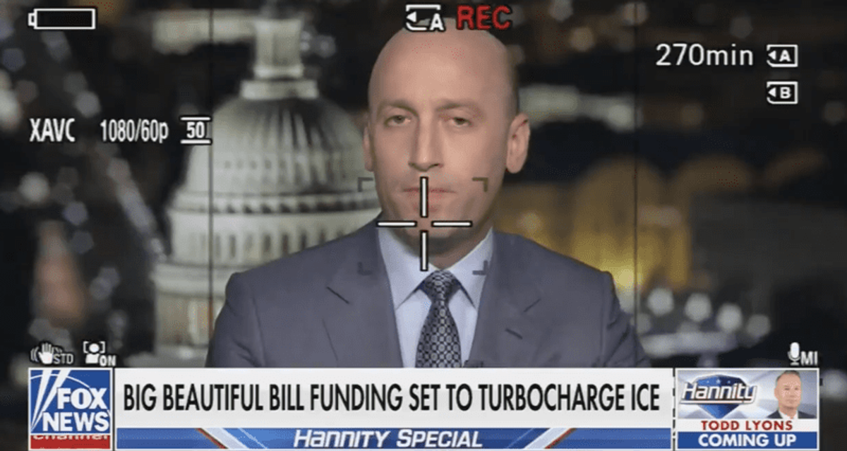 Stephen Miller's Fox News tirade abruptly fades to black as camera battery dies