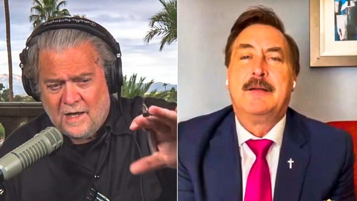 'Be realistic': Steve Bannon clashes with Mike Lindell over 'fantasy' of overturning election at Thanksgiving