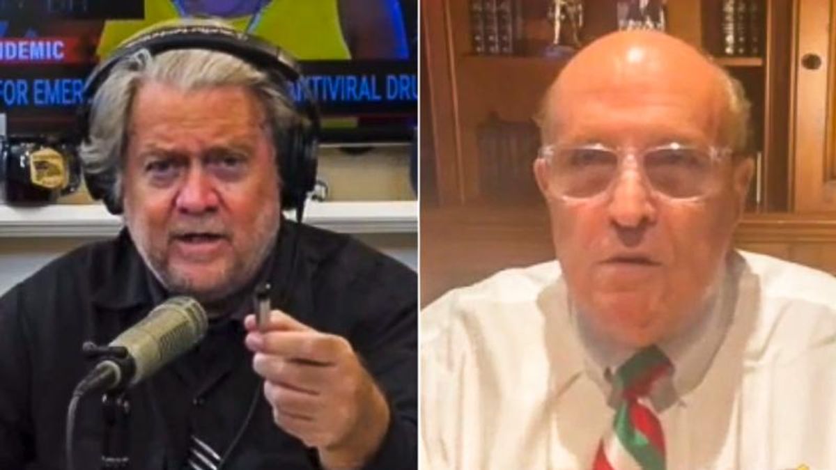 Steve Bannon and Rudy Giuliani laugh about going to prison together while mocking Jan. 6 committee