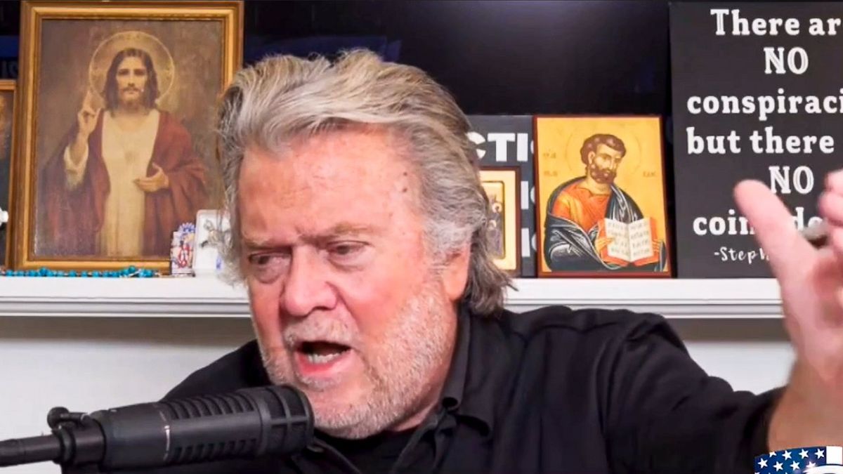 'Have you lost your freaking mind?' Bannon rips Mike Johnson for crediting God for Biden