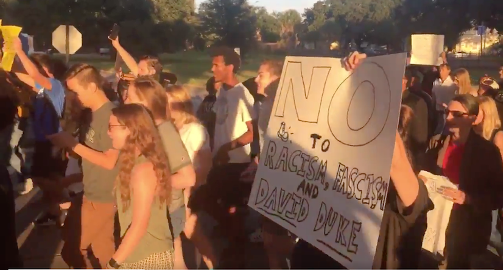 'No Duke, no KKK, no fascist USA’: Students arrested at Louisiana university protest of David Duke visit