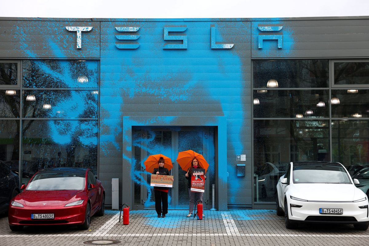 Tens of thousands join day of rage against Tesla