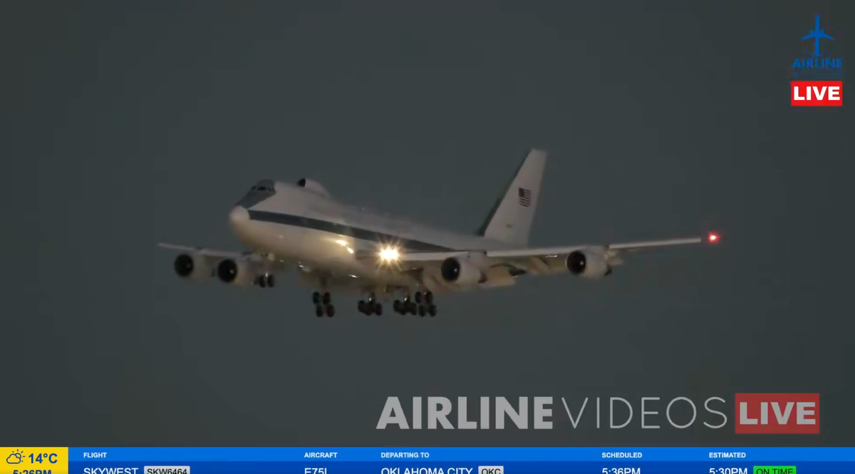 'Very rare': Hegseth landing at LAX in Trump's 'Doomsday plane' sets off firestorm online