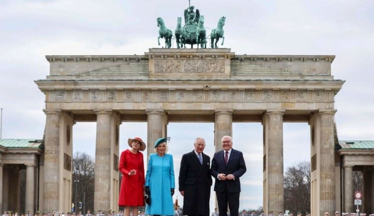 Pomp and paper crowns as Germany welcomes Charles III