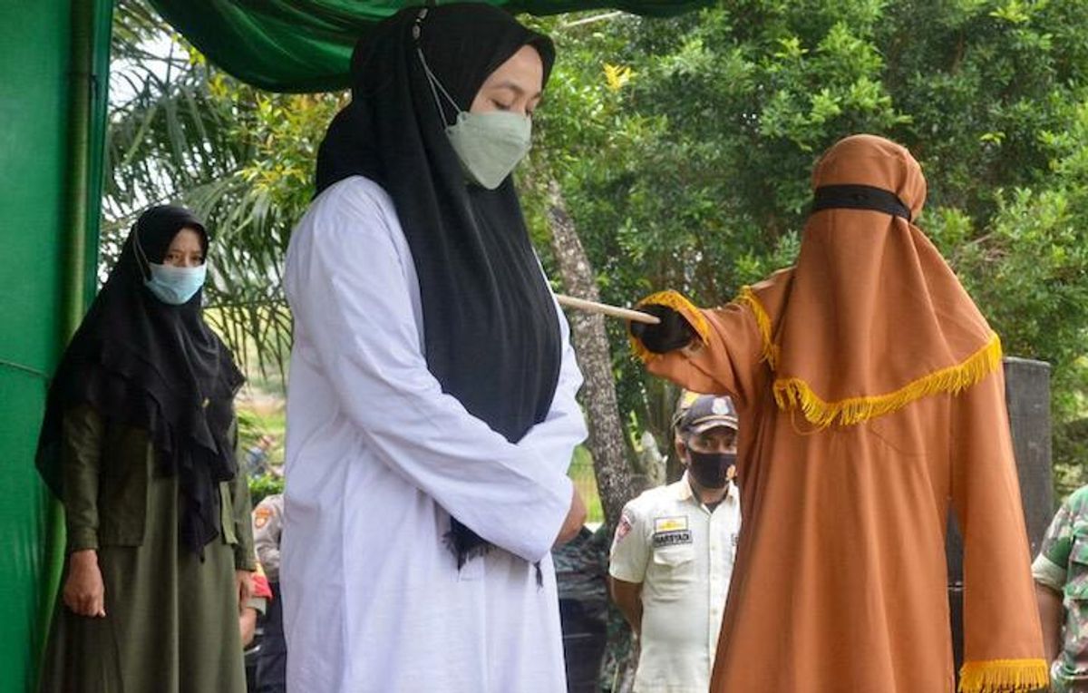 Indonesian woman flogged 100 times for adultery, partner gets 15