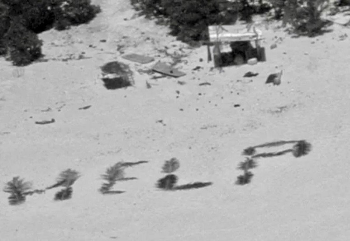 'HELP' written in palm fronds lands rescue for Pacific castaways