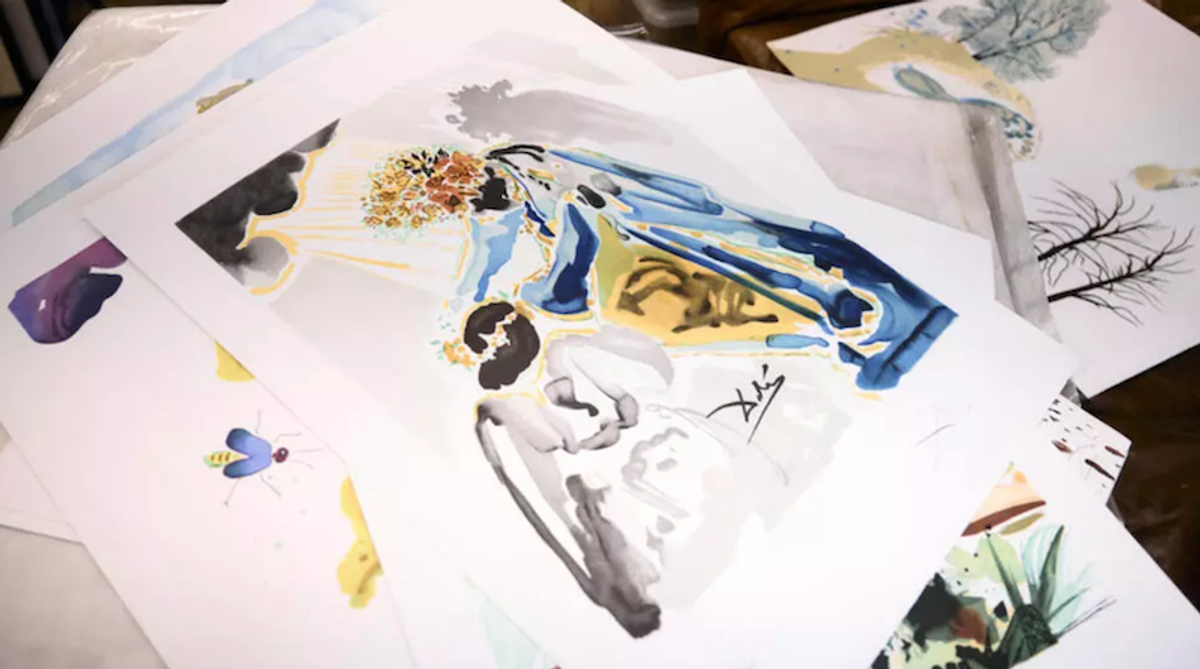 Dali prints found in London garage sold at auction
