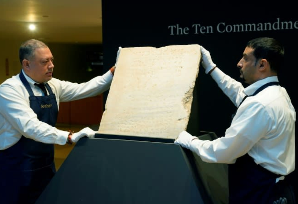 Stone tablet engraved with Ten Commandments sells for $5 million