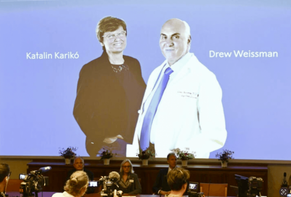 Nobel Prize in medicine awarded to Katalin Kariko, Drew Weissman for Covid 19 vaccine research