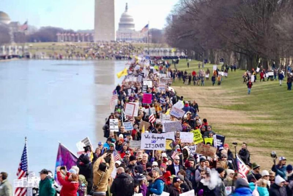 Thousands march in Washington against Covid vaccine mandates