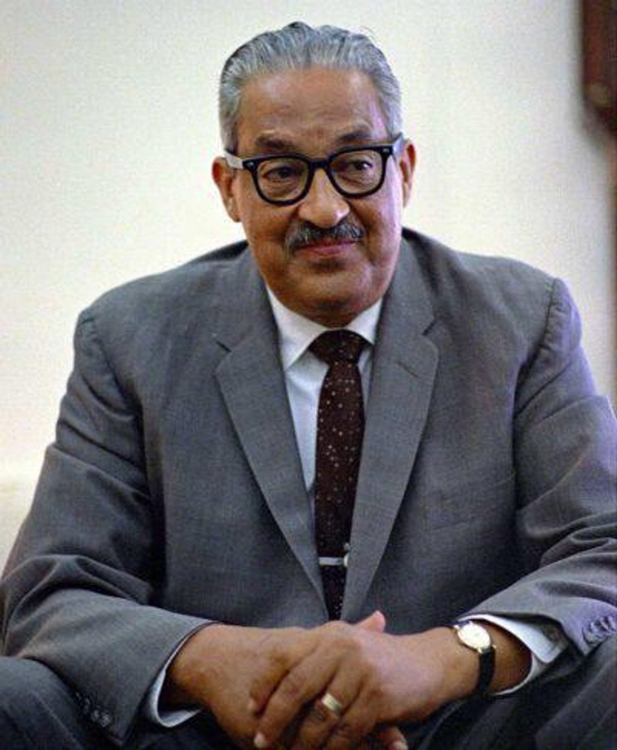 Thurgood Marshall, seen here in the White House in June 1967, the year he was appointed to the U.S. Supreme Court.