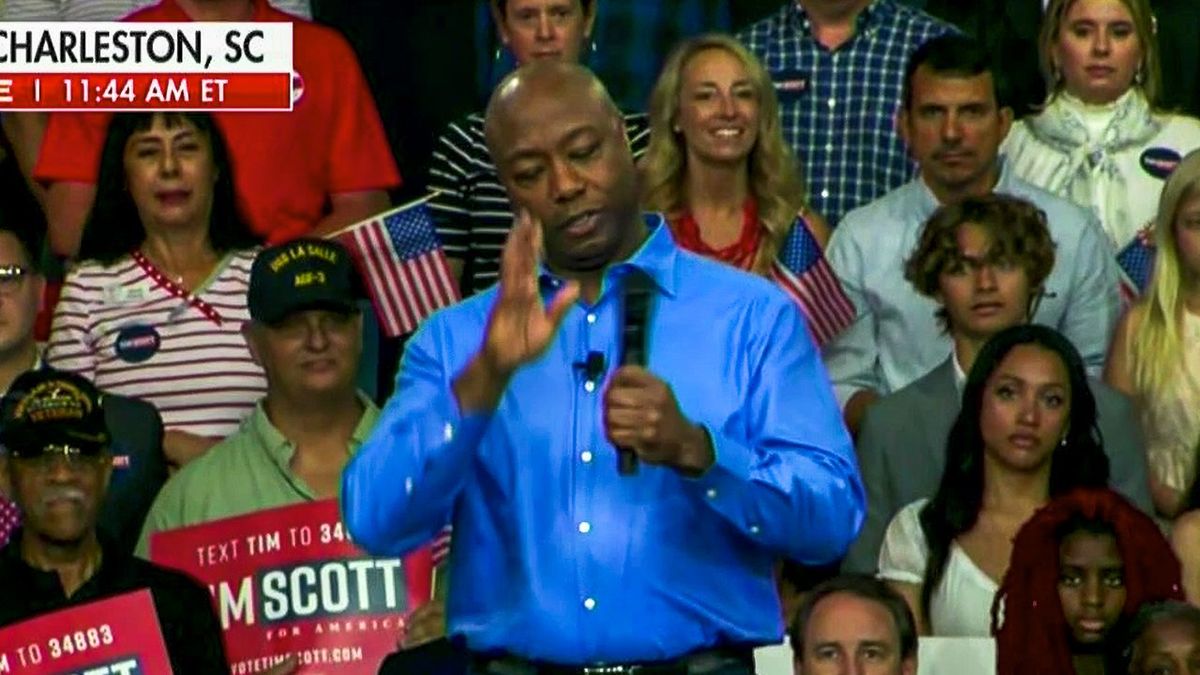 Tim Scott 2024 announcement goes off the rails as microphone cuts out during big moment