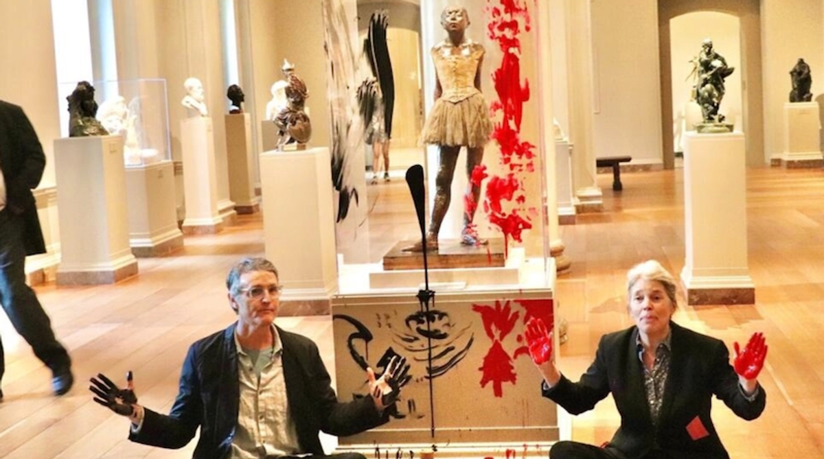 Two US climate activists arrested for attack on Degas sculpture