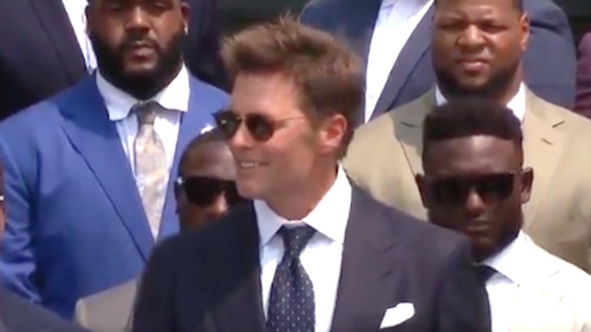NFL's Tom Brady mocks Trump's election loss during post-Super Bowl visit to White House