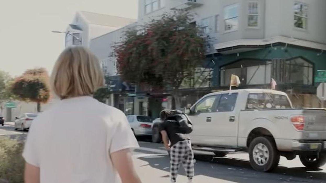 WATCH: Conservative 'People's Convoy' chased from neighborhood by kids throwing eggs