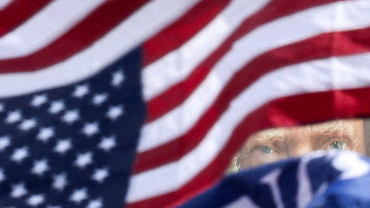 Trump and flag