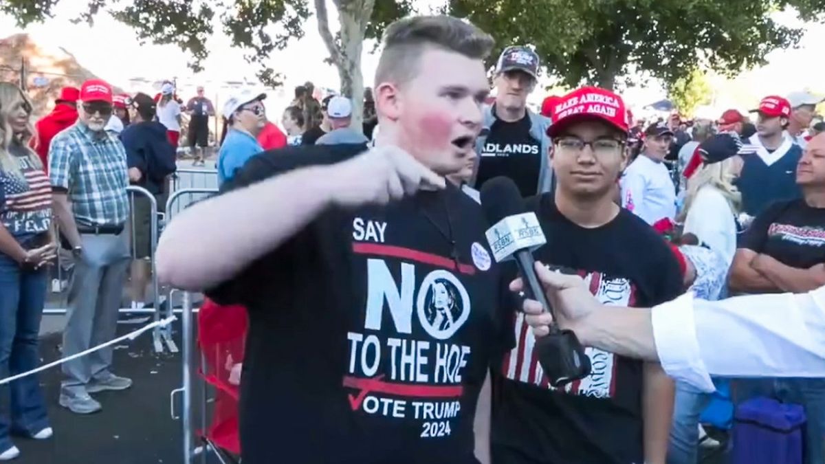 Trump fan in vulgar T-shirt cites Christian faith for why he won't back Kamala Harris