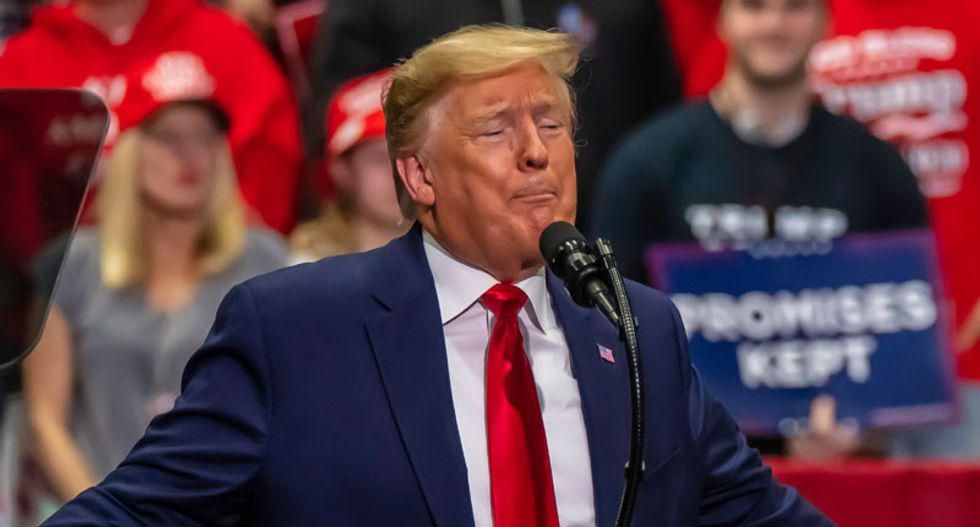 Trump attacks those who lie, cheat, steal and spread disinfo in 103-minute rally speech