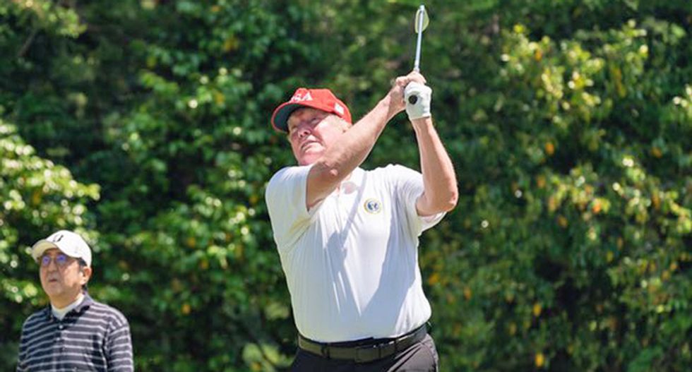 Trump brags he got a hole-in-one against professional golfers in bizarre evening statement