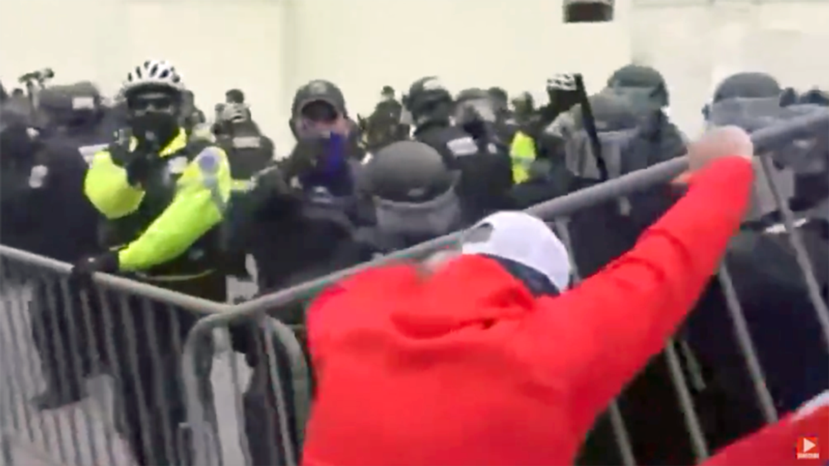 ‘The US Capitol is now on lockdown’: Police bar the doors as Trump supporters storm the building