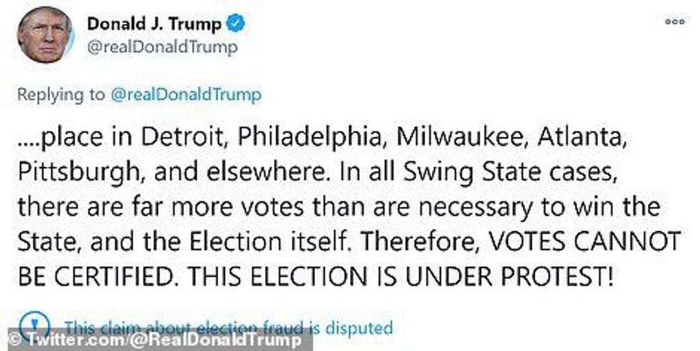 trump tweet on election
