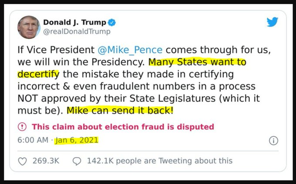 trump tweet on mike pence