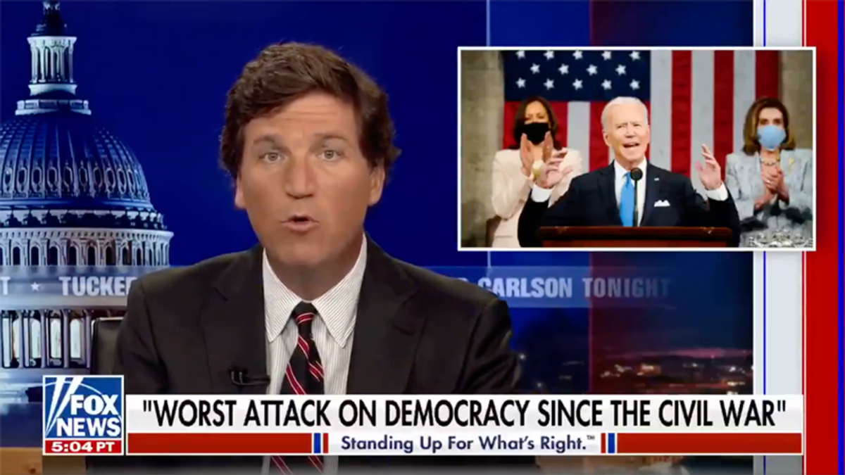 Fox host pushes white supremacist conspiracy theory to defend Capitol insurrectionists