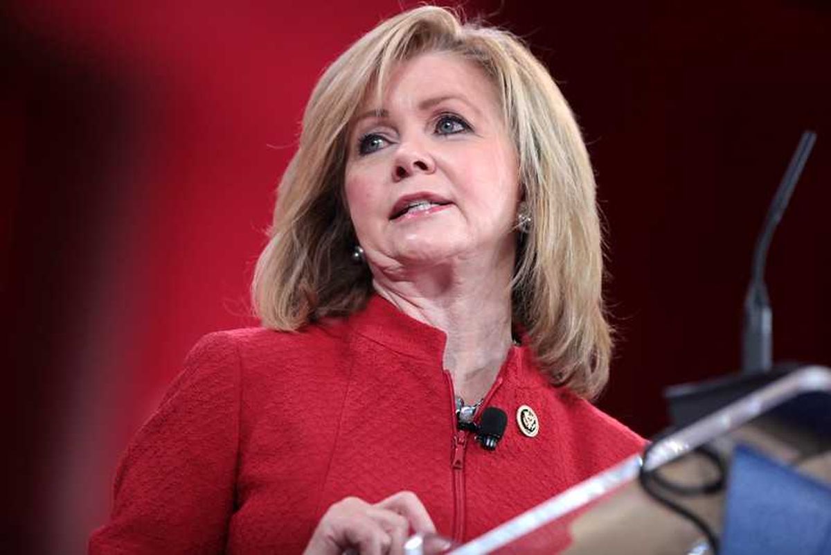 Glaring Marsha Blackburn forced into awkward standoff with reporter outside tardy elevator