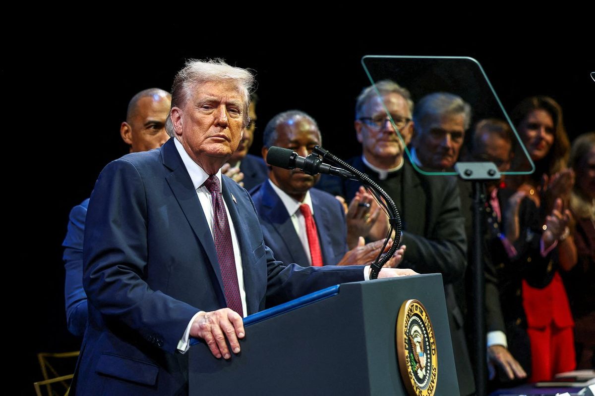 'Man has a little fight with the wife': Trump downplays domestic violence at Bible event