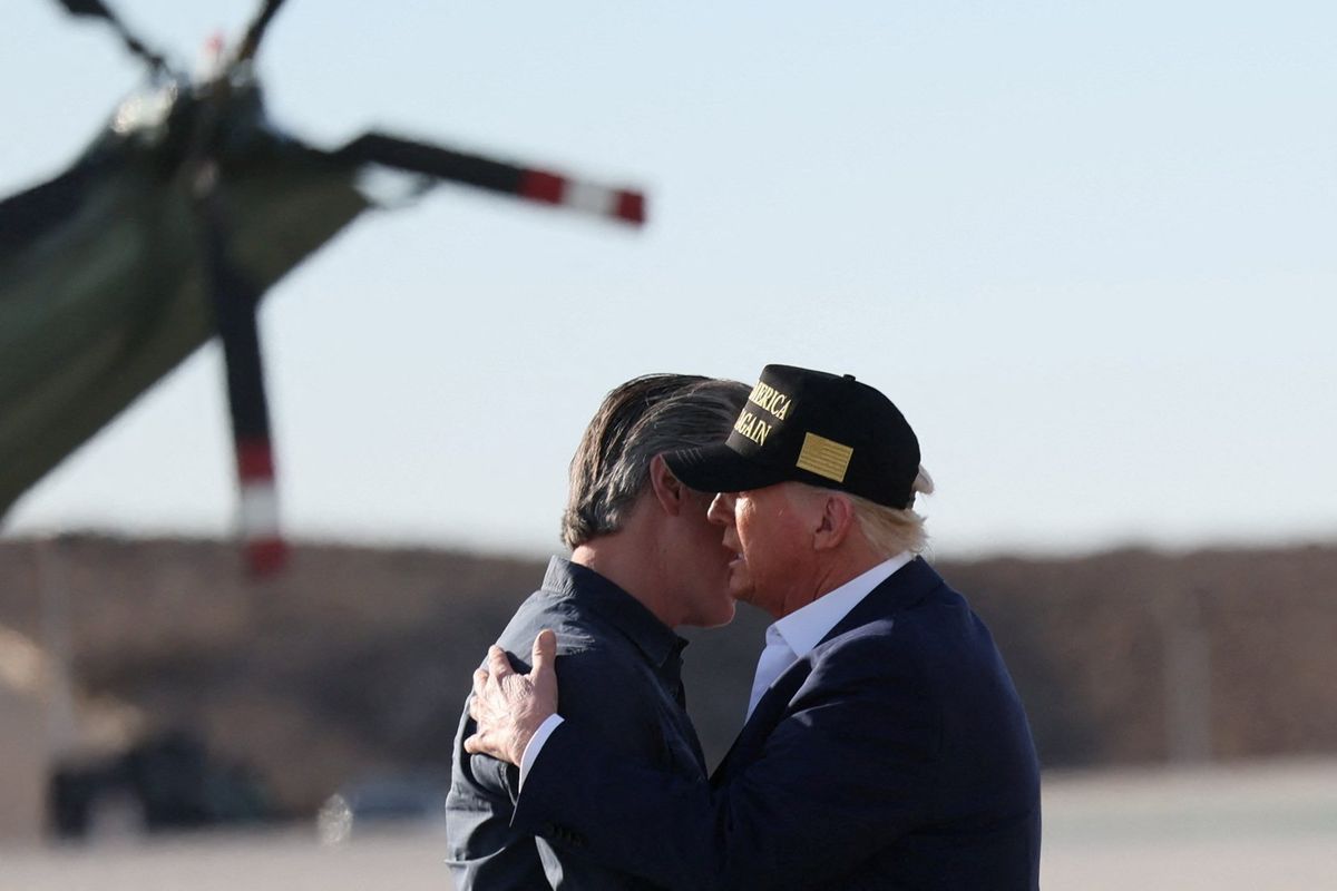 Newsom and Trump play nice on tarmac ahead of disaster visit despite frosty relationship