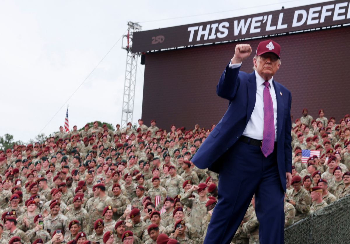 'Viscerally disturbing': Critics disgusted as troops goaded into booing by Trump
