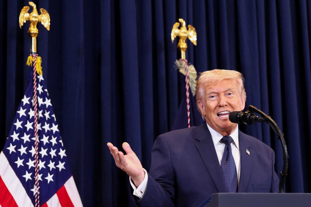 Trump blurts slogan with white nationalist roots amid Iran war chaos