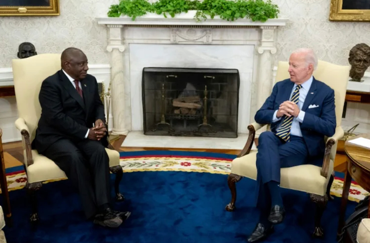 Biden, facing tempest at home, devotes time to South Africa leader