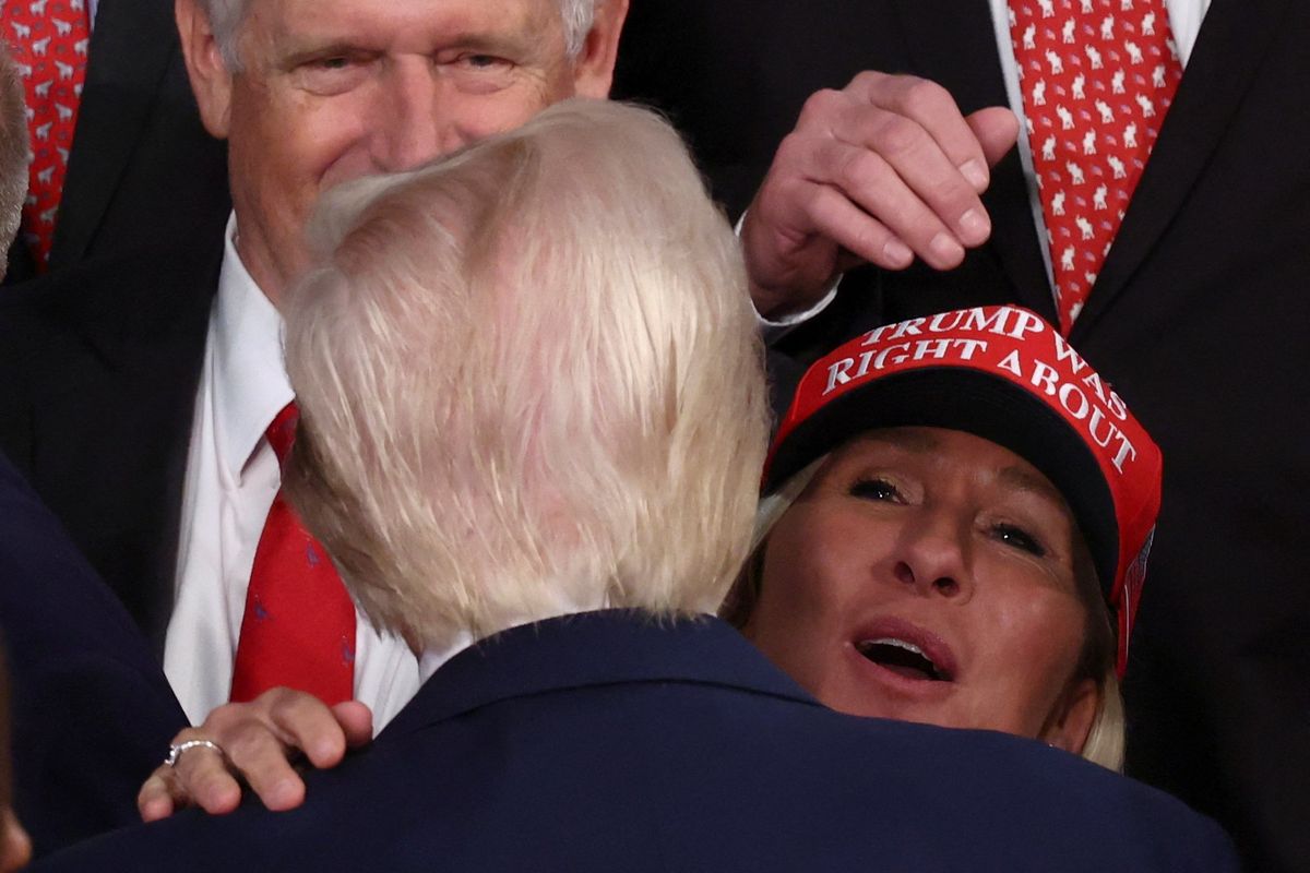 Why was MTG allowed to break House rules during Trump’s speech?