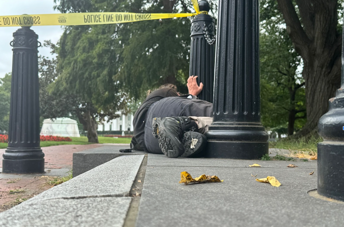 Unhoused man, Lafayette Square.
