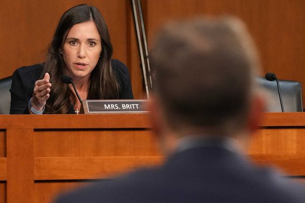 Katie Britt's husband breaks three-year silence over her viral 'Schmitt face' meme