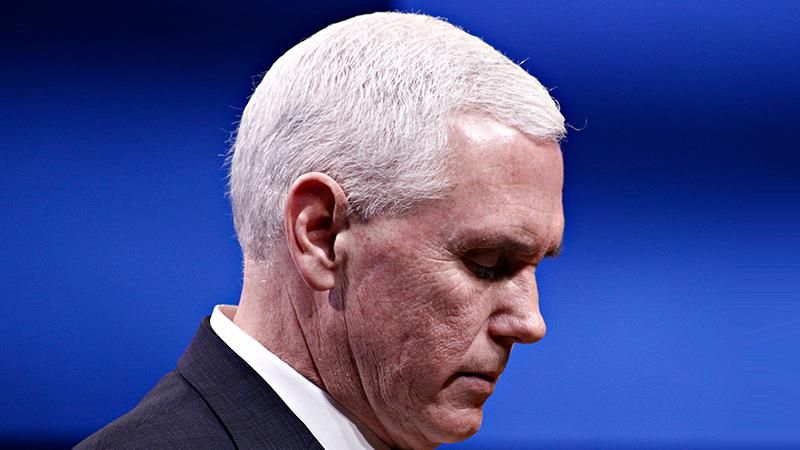 mike pence looking down