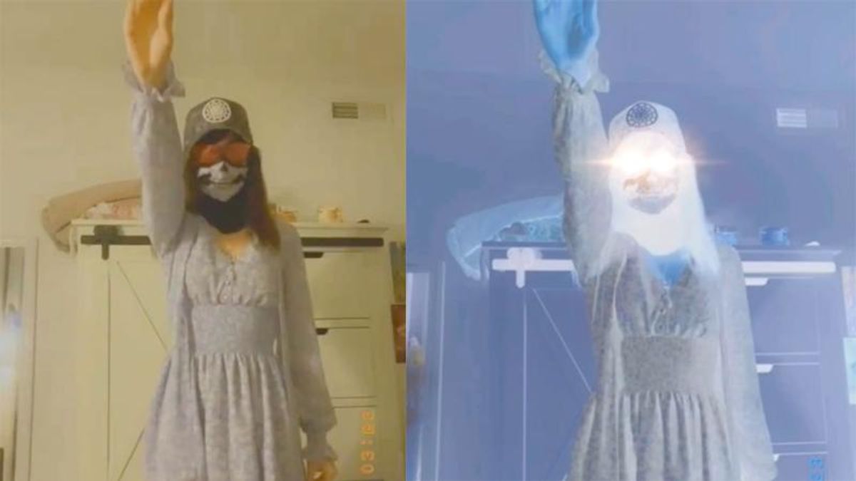 Maddow shows video of possible Capitol insurrectionist who stole Pelosi laptop giving Nazi salute