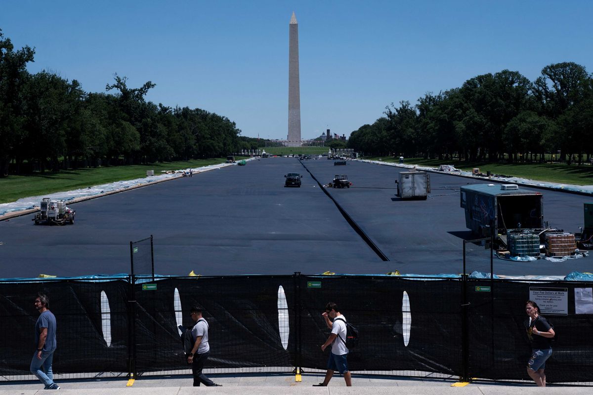 Social media reacts to Trump's Lincoln Memorial Reflecting Pool sizing chart