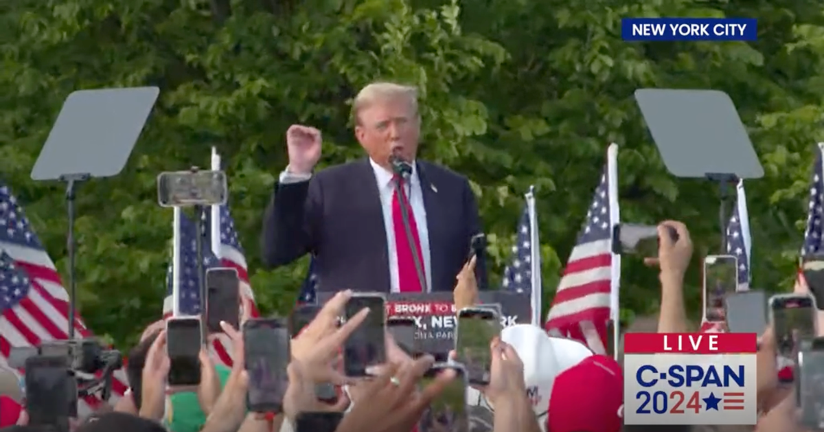 'We're not sitting down': Trump declares at Bronx rally he nixed tables for CNN debate