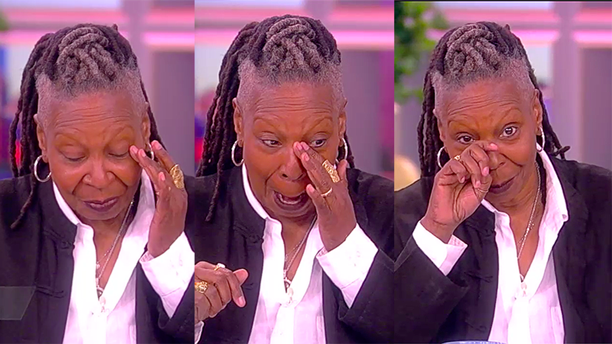 Whoopi Goldberg dabs tears from eyes at thought of Trump being unable to pay his debts
