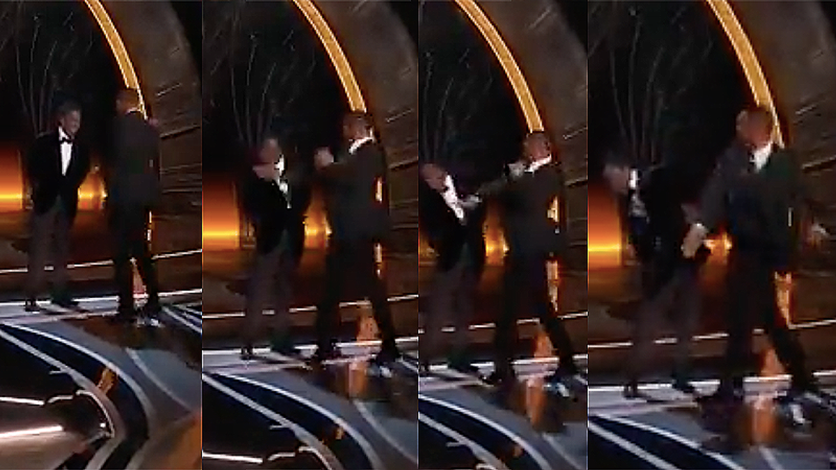 Fight breaks out at the Oscars when Will Smith curses at Chris Rock for joking about his wife
