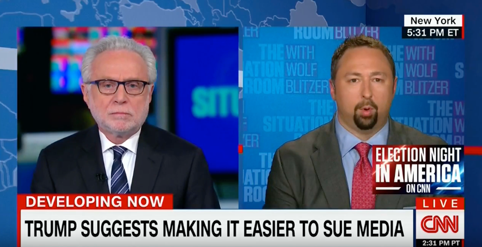 ‘You don’t go after the First Amendment!': Wolf Blitzer slams Trump advocate for attacks on media