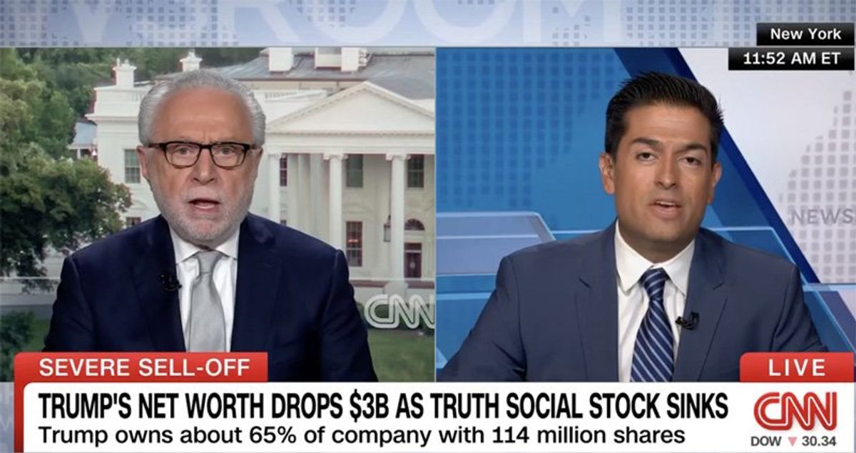 'Look at this live': CNN interrupts broadcast to show Trump Media stock in 'freefall mode'