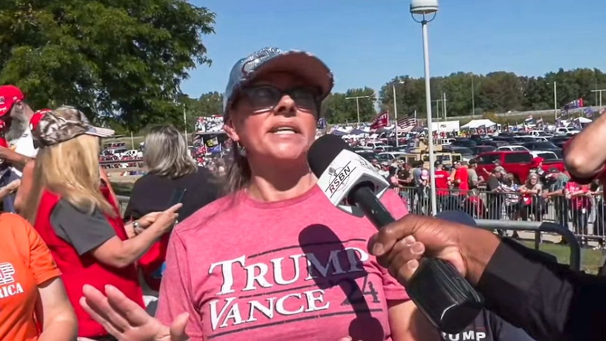 Watch: Trump rally goer rants about schools with 'litter boxes in the bathrooms'