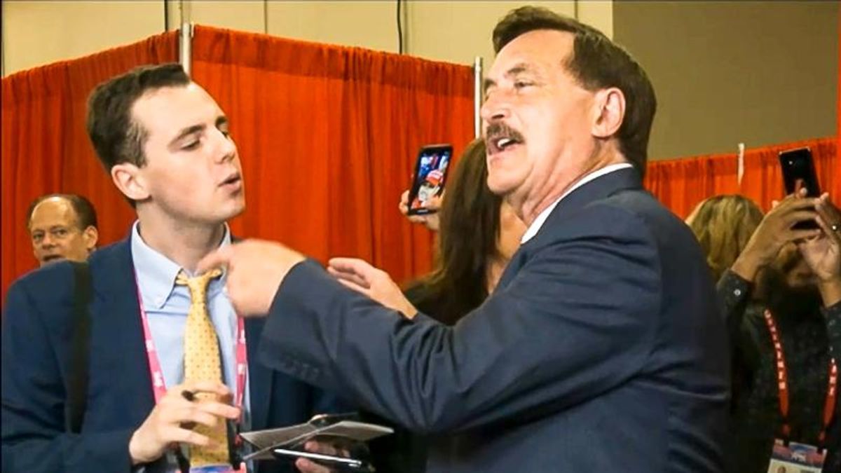 Mike Lindell yells at reporter for 'destroying the country' during CPAC confrontation